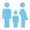blaues Icon einer Familie