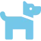 blaues Icon eines Hundes