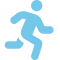 blaues Icon mit joggender Person