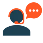 Beratungs Icon mit Headset und Sprechblase