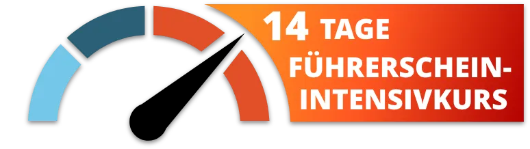 Werbebanner 14 Tage-Führerschein-Intensivkurs in orange